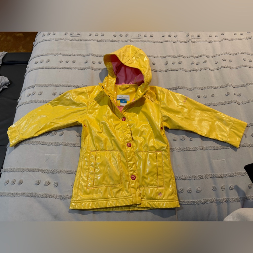 Kids Yellow Raincoat with Pink Lining